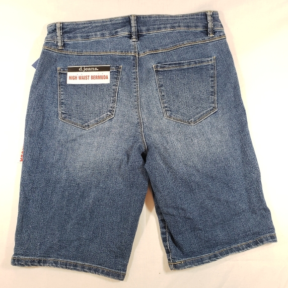 d.jeans High Waist‎ Bermuda Womens Shorts 8 Medium Blue Denim - Picture 2 of 12